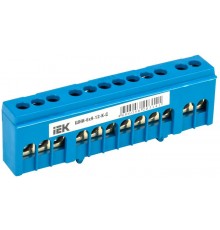 Шина N "ноль" в в корпусном изоляторе на DIN-рейку ШНИ-6х9-12-К-С  YNN10-69-12KD-K07  IEK