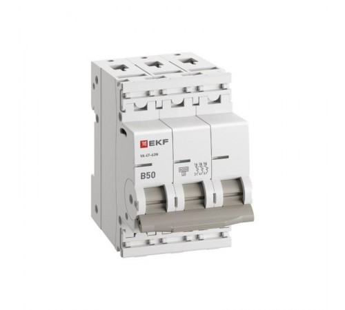 Выключатель автоматический трёхполюсный 50А (B) 6кА ВА 47-63N PROxima M636350B  EKF