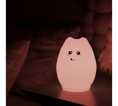 Настольный светодиодный детский ночник NN303 2W RGB, Li-ion, USB кабель , кошка 1/10/40  NN303  Gauss