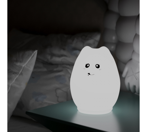 Настольный светодиодный детский ночник NN303 2W RGB, Li-ion, USB кабель , кошка 1/10/40  NN303  Gauss
