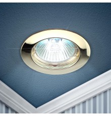 Светильник точечный встраиваемый под лампу KL1 50Вт MR16 золото литой  C0043655  ЭРА