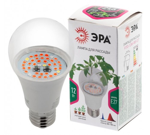 Светильник светодиодный для растений FITO-12W-RB-E27  Б0050601  ЭРА