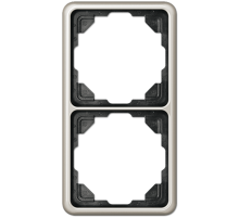 Рамка для вертикальной и горизонтальной установки, 2 поста; металл; платина; CD500  CD582PT  Jung