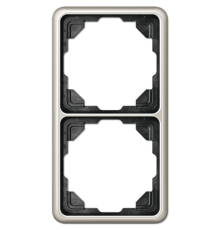 Рамка для вертикальной и горизонтальной установки, 2 поста; металл; платина; CD500  CD582PT  Jung