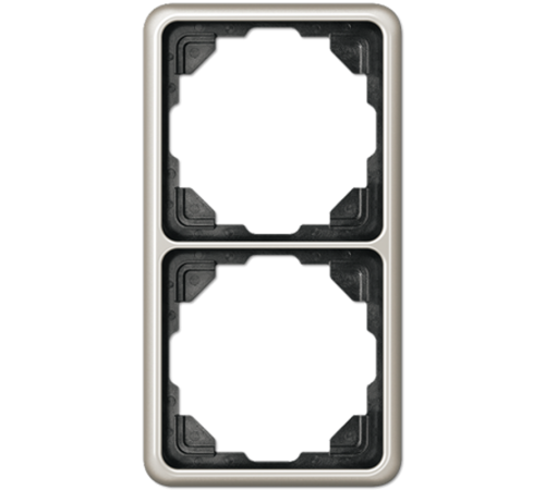 Рамка для вертикальной и горизонтальной установки, 2 поста; металл; платина; CD500  CD582PT  Jung