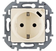 Inspiria Слоновая кость Розетка с заземлением С/У со встроенным зарядным устройством USB C 1.5А без рамки  673771  Legrand