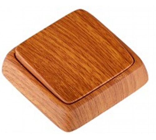 Переключатель открытой установки, одноклавишный, цвет дуб  ВА16-161-05  HEGEL