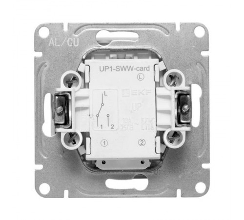 Механизм выключателя, карточный, с подсветкой, белый Эпика EKF  UP1-SWW-card  EKF