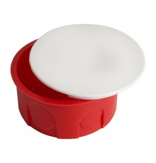 EBX30-01-1-20-80 Коробка монтажная для сплошных стен, с крышкой, D80*40мм, IP20, красный (GE41007)  49003  Stekker