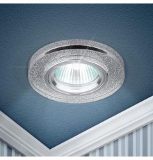 Светильник точечный встраиваемый под лампу DK7 50Вт MR16 хром/серебряный блеск  C0043736  ЭРА