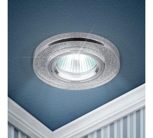 Светильник точечный встраиваемый под лампу DK7 50Вт MR16 хром/серебряный блеск  C0043736  ЭРА