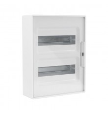 Щиток 24 мод настенный FRAME, белый с прозрачной дверцей, с 4 шинами PEN  (2шт на 8 отв. и 2шт на 6 отв)  F24W1WT  DKC