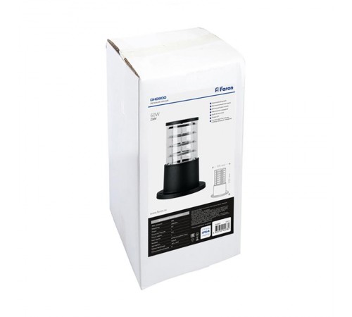 Светильник садово-парковый, 230V E27, DH0800, черный (столб)  41915  FERON