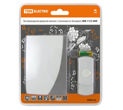 Звонок ЗББ-11/2-36М (беспр., бат.)   SQ1901-0002  TDM