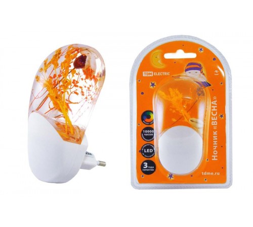 Ночник Весна 1Вт светодиодный белый с датчиком света  SQ0357-0001  TDM