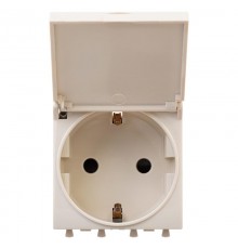 Розетка с крышкой "Ванильная дымка", 2P+E, с з/ш, "Avanti", 2мод.  4405012  DKC