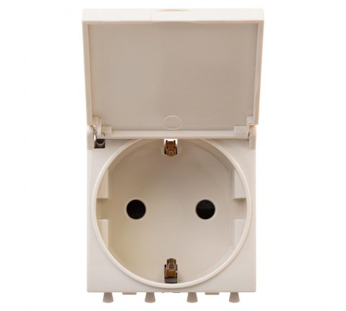 Розетка с крышкой "Ванильная дымка", 2P+E, с з/ш, "Avanti", 2мод.  4405012  DKC