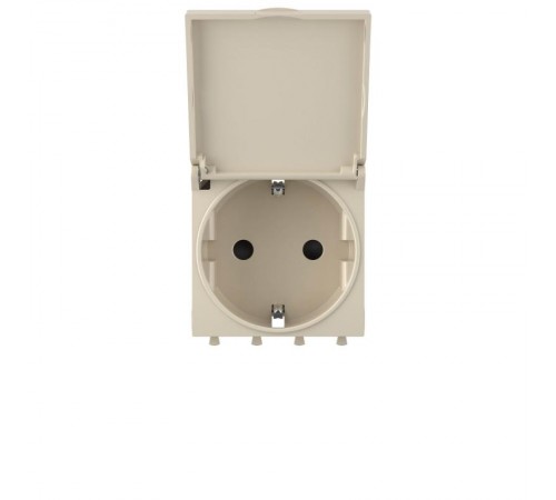 Розетка с крышкой "Ванильная дымка", 2P+E, с з/ш, "Avanti", 2мод.  4405012  DKC