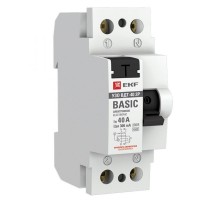 Выключатель дифференциальный (УЗО) ВД-40 2P 40А/300мА (электронное) Basicelcb-2-40-300e-simEKF