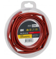 Трубка термоусадочная ТТУ нг-LS 3/1,5 красная (2м/упак) IEK  UDR12-003-D15-002-K04-T  IEK