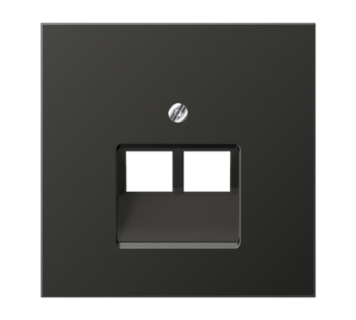 Крышка для двойных телефонных и компьютерных розеток (UAE), фиксация винтом; металл; антрацит; Aluminium  AL2969-2UAAN  Jung