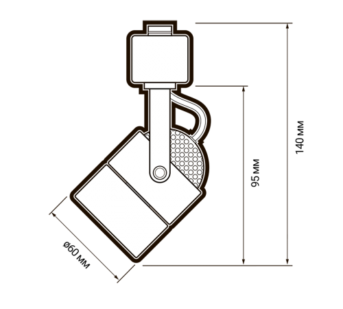 Светильник трековый под лампу PTR 27 GU5.3 WH (белый) 230V IP20  .5039124  Jazzway