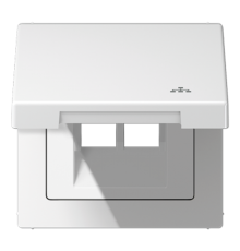 Накладка и крышка для двойных UAE розеток с символом "сеть"; термопласт; белый LS990BFKLLANWW Jung