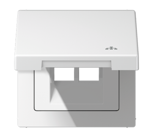 Накладка и крышка для двойных UAE розеток с символом "сеть"; термопласт; белый LS990BFKLLANWW Jung