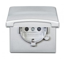 Розетка SCHUKO, 20 EUGKBN-33-101, с крышкой, со шт., Allwetter44, IP44, серебр. алюминий, 16А, 250В.  2064-0-0300   2CKA002064A0300  ABB
