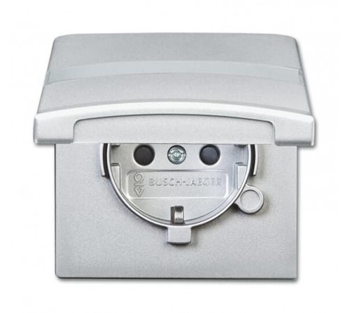 Розетка SCHUKO, 20 EUGKBN-33-101, с крышкой, со шт., Allwetter44, IP44, серебр. алюминий, 16А, 250В.  2064-0-0300   2CKA002064A0300  ABB