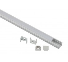 Комплект с накладным анодированным профилем  1612-1m 16х12мм, 1м, серебристый САВ261   Б0062813  ЭРА
