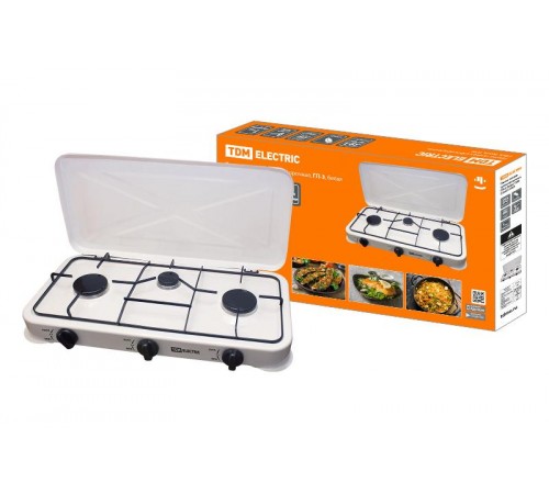 Плитка газовая трёхконфорочная, ГП-3, белая,  SQ2515-0003  TDM