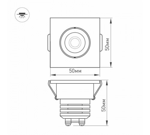 Светодиодный светильник LTM-S50x50WH 5W Day White 25deg  020758  Arlight