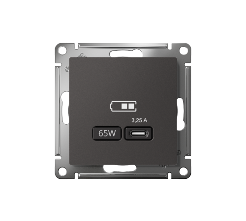 AtlasDesign Базальт USB Розетка тип-С 65Вт высокоскоростной заряд QC, PD, механизм  ATN001427  SE
