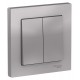 AtlasDesign Алюминий Выключатель 2-клавишный сх.5, 10АХ, (в сборе с рамкой)  ATN000352  SE
