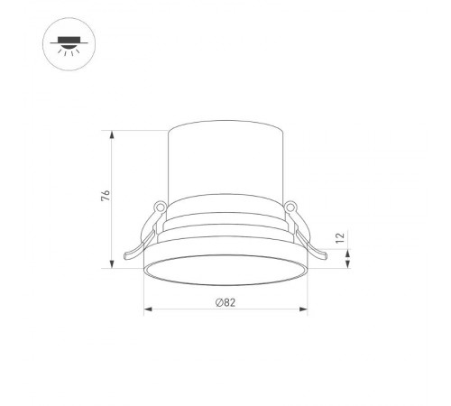 Светильник MS-VOLCANO-BUILT-R82-10W Warm3000 (BK, 38 deg, 230V) (Arlight, IP20 Металл, 5 лет)  035445  Arlight