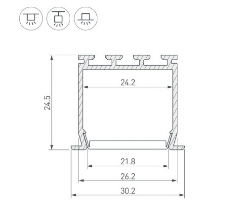 Профиль PLS-LOCK-H25-FS-2000 ANOD  016446  Arlight