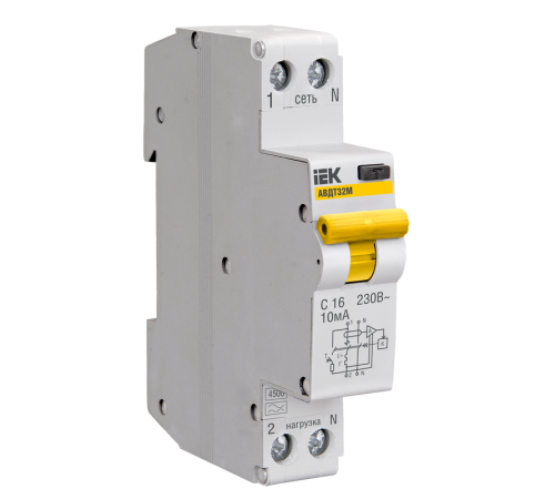 Выключатель автоматический дифференциального тока АВДТ 32 1п+N 32А C 30мА тип A  MAD22-5-032-C-30  IEK
