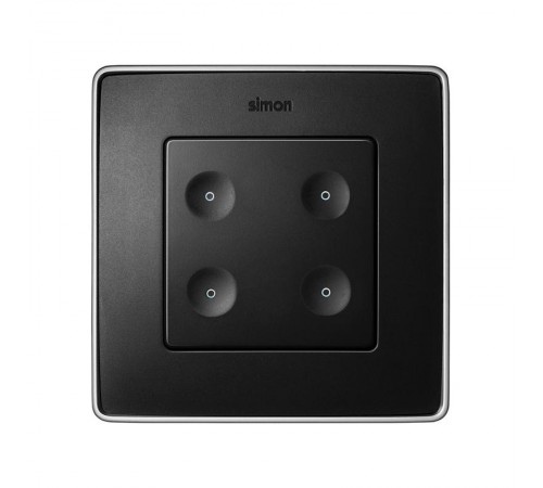 Сенсорный 4-кл выключатель без маркировки, графит  8000641-038  Simon