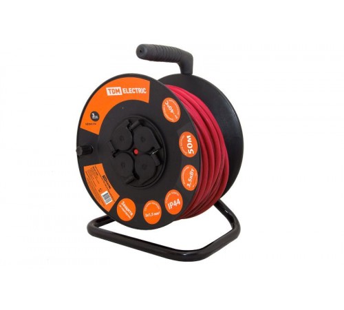 Удлинитель силовой УКз16-004  (IP44 4 места/50м КГ 3х1,5 пласт. катушка)  SQ1301-0546  TDM