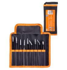 Набор пинцетов для электроники, 9 предметов, нерж., антистатич. покр., тканевый чехол, "Рубин"  SQ1025-0810  TDM