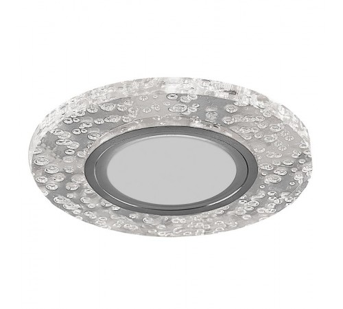Светильник точечный встраиваемый под лампу, с LED подсветкой CD953 15LED*2835 SMD 4000K, MR16 50W G5.30, "круг", прозрачный  32539  FERON