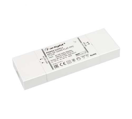 Блок питания ARV-SP-24090-FLAT-PFC (24V, 3.75A, 90W) (Arlight, IP20 Пластик, 5 лет)  033262  Arlight