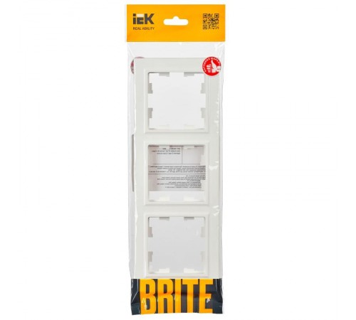 BRITE Рамка 3-ая РУ-3-БрБ белый  BR-M32-K01  IEK