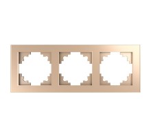 Рамка горизонтальная 3-местная, серия Катрин, GFR00-7003-02, шампань  39529  STEKKER