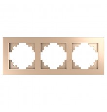 Рамка горизонтальная 3-местная, серия Катрин, GFR00-7003-02, шампань  39529  STEKKER