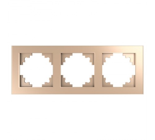 Рамка горизонтальная 3-местная, серия Катрин, GFR00-7003-02, шампань  39529  STEKKER