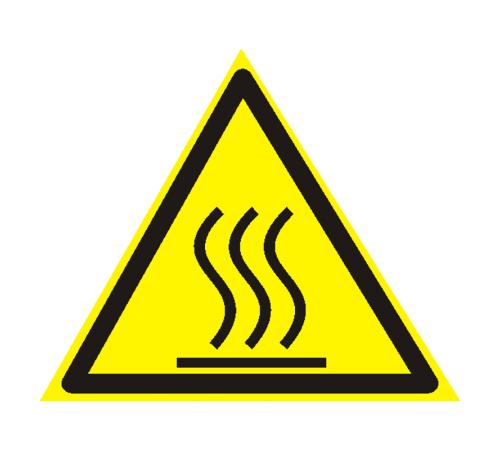 Знак W 26 "Осторожно. Горячая поверхность" 200х200 мм, пленка самоклеящаяся ГОСТ Р 12.4.026-2015  an-w-26  EKF