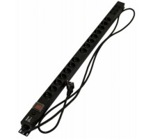 SHE-15SH-3IEC-SF-2.5EU Блок розеток, вертикальный, 15 розеток Schuko, 3 розетки IEC320 C13,  250В, 1040x44.4x44.4мм (ДхШхВ) 396993  Hyperline