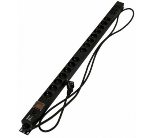 SHE-15SH-3IEC-SF-2.5EU Блок розеток, вертикальный, 15 розеток Schuko, 3 розетки IEC320 C13,  250В, 1040x44.4x44.4мм (ДхШхВ) 396993  Hyperline